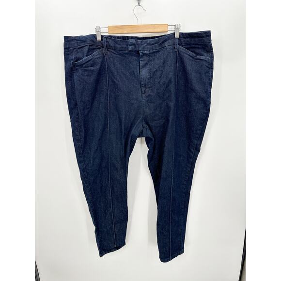 Modcloth Dark Wash Denim Jeans Skinny Women Size 26R Front Pleat Cotton Stretch - Picture 1 of 8